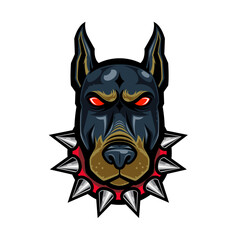 Doberman head vector mascot