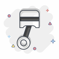 Icon Piston. related to Car Service symbol. Comic Style. repairin. engine. simple illustration