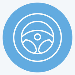 Icon Steering. related to Car Service symbol. Blue Eyes Style. repairin. engine. simple illustration