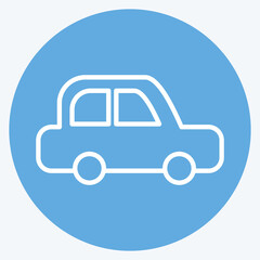 Icon Car. related to Car Service symbol. Blue Eyes Style. repairin. engine. simple illustration