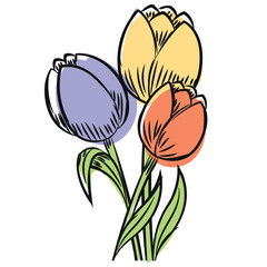 Fototapeta na wymiar Watercolor sketch of a flower Vector
