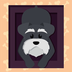 Isolated cute layered dog character Vector