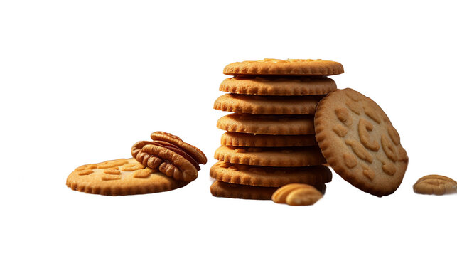 chocolate chip cookies isolated on white background Delightful sweet cookies & biscuits HD PNG image on transparent background