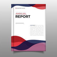 Annual report flyer modern cover book waving design