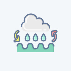 Icon Water Cycle. related to Environment symbol. doodle style. simple illustration. conservation. earth. clean