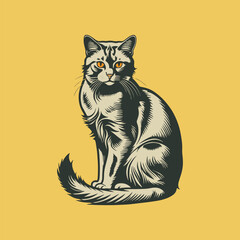 cat illustration logo vector icon symbol