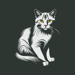 cat illustration logo design vector icon