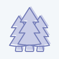 Fototapeta premium Icon Forest. related to Environment symbol. two tone style. simple illustration. conservation. earth. clean