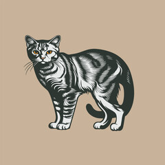 cat illustration logo vector