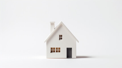 miniature house on white background. saving money and property investment concept