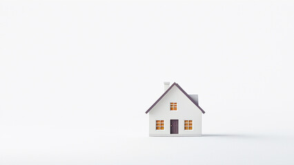 Obraz na płótnie Canvas miniature house on white background with copy space. saving money and property investment concept