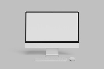 
Modern computer monitor mockup with blank wireframing pages. Concept for showcasing web-design projects.
