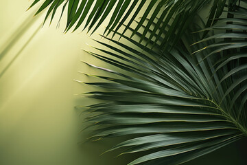 Obraz premium Natural background with palm leaves shadow