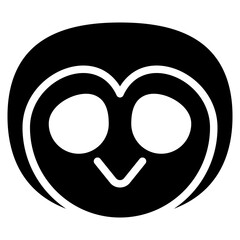 owl icon with glyph style and 64 px base. Suitable for website design, logo, app, ui and etc.