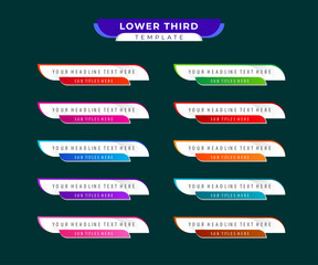 Lower Thirds Template or Colorful lower thirds template or Modern Lower Thirds Banner Template
