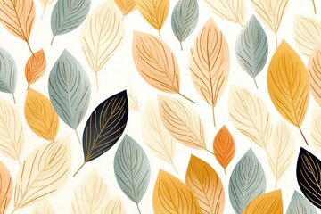 Botanical Elegance: Abstract Foliage Illustration on a Background Canvas. Generative AI
