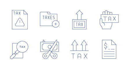 Tax icons. editable stroke. Containing tax, warning, taxes, financial.