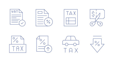 Tax icons. editable stroke. Containing tax, vat, taxes.