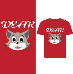 Dear cat t-shirt design simple and collourfull