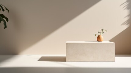 Empty interior room with lighting by generative AI illustration.