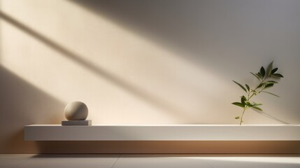 Empty interior room with lighting by generative AI illustration.