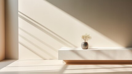 Empty interior room with lighting by generative AI illustration.