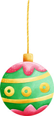 Watercolor Christmas Tree Toy with Ball