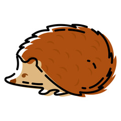 Isolated colored cute hedgehog animal sketch Vector