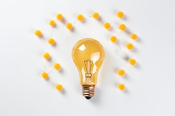 Illuminating Ideas: Lamps Symbolizing Creativity in Flat Layout. Generative AI