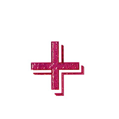Fluted pink symbol. front view