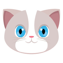 Isolated cute cat animal character avatar Vector