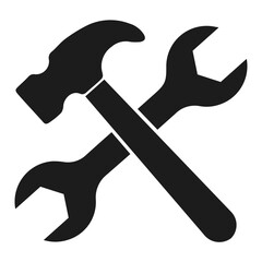 wrench and hammer icon illustration