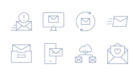 Mail icons. editable stroke. Containing email, express, letter, mail, mails.