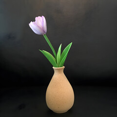 Make handmade tulips and put them in a vase.