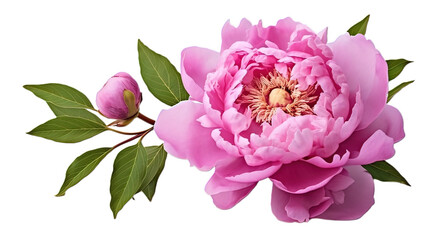 The queen big peony flower isolated on white background