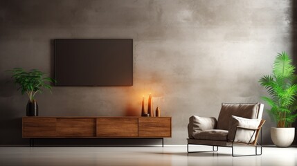 Interior room with lighting by generative AI illustration.