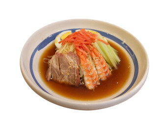 Japanese ramen on white background