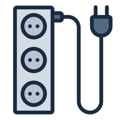 Electric Socket filled line icon