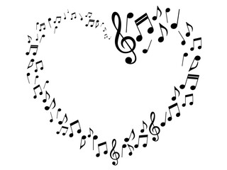 音符・ハート・黒