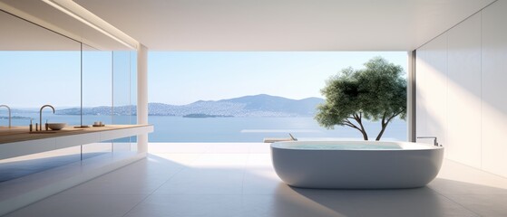 Building Exterior luxury bathroom pool view house, hotel and resort by generative AI illustration. - obrazy, fototapety, plakaty