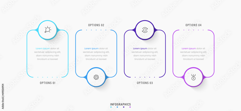 Wall mural vector infographic label design template with icons and 4 options or steps. can be used for process 