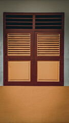 Unique wooden windows in an old house.