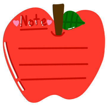 note paper apple cartoon cute