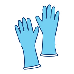 Isolated pair of rubber cleaning gloves icon Vector