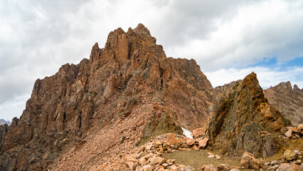 rocky mountain peaks. rocks in the mountains