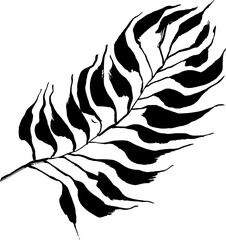 Dry Brush Palm Tree Leaf Silhouette