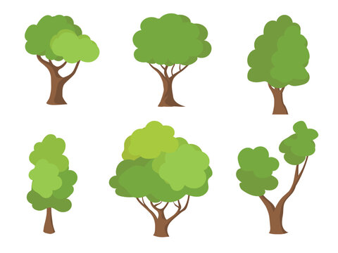 Collection of trees illustration. nature vector