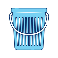 Isolated monochrome empty cleaning bucket icon Vector