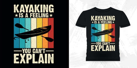 Funny Paddling Boat Retro Vintage Kayaking T-shirt Design