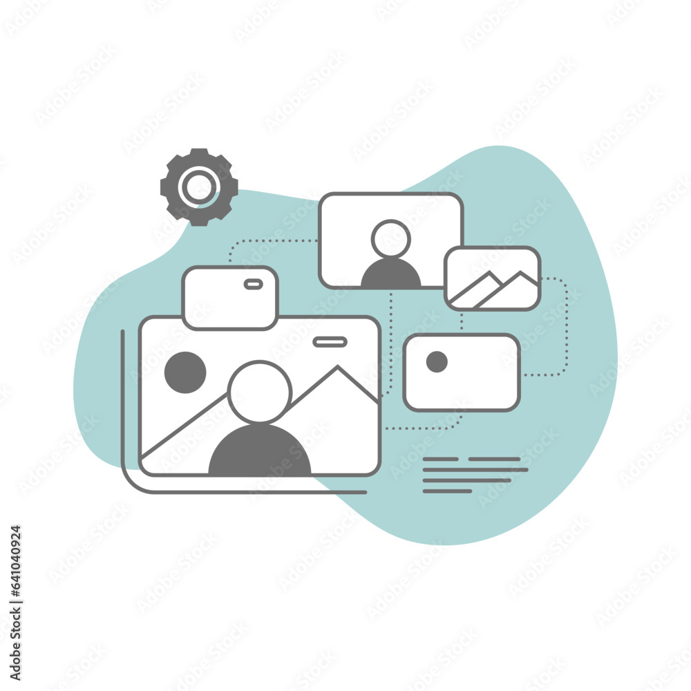 Wall mural generative ai concept icon, artificial intelligence ai-generated image illustration, vector